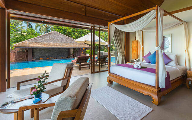Baan Puri - Lotus Beachfront Suite view to the pool